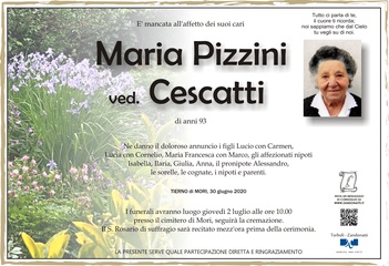 Pizzini Maria ved. Cescatti