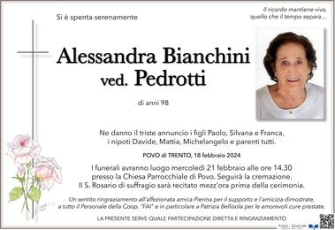Bianchini Alessandra ved. Pedrotti