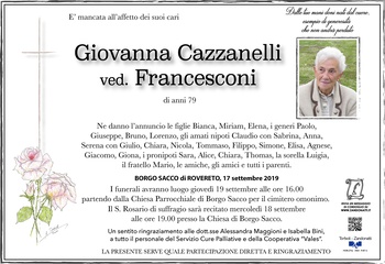 Cazzanelli Giovanna ved. Fracesconi