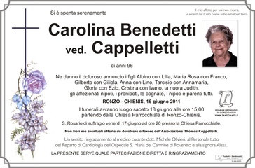 Benedetti Carolina ved. Cappelletti