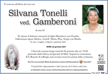 Tonelli Silvana ved. Gamberoni