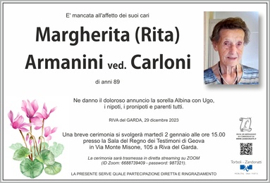 Armanini Margherita ved. Carloni