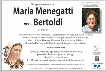 Menegatti Maria ved. Bertoldi