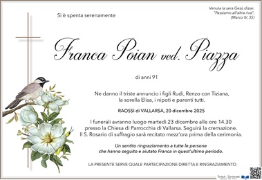 Poian Franca ved. Piazza