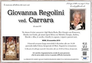 Regolini Giovanna ved. Carrara