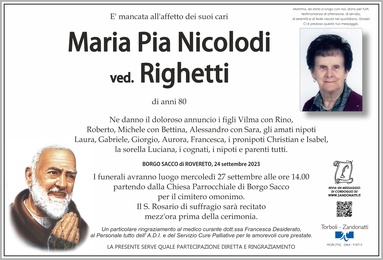 Nicolodi Maria Pia ved.Righetti
