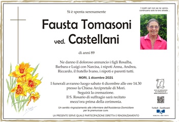 Tomasoni Fausta ved. Castellani