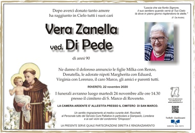 Zanella Vera ved. Di Pede
