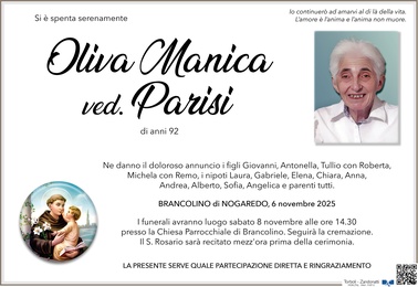 Manica Fede Oliva ved. Parisi