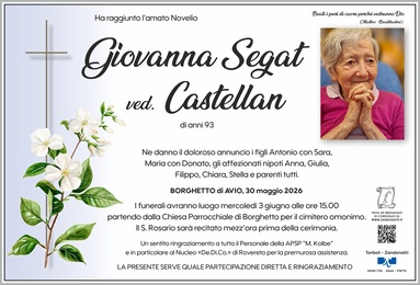Segat Giovanna ved. Castellan