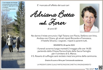 Betta Adriana ved. Zorer