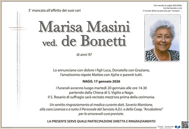 Masini Marisa ved. De Bonetti