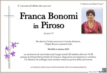 Bonomi Franca in Piroso