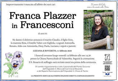Plazzer Franca in Francesconi