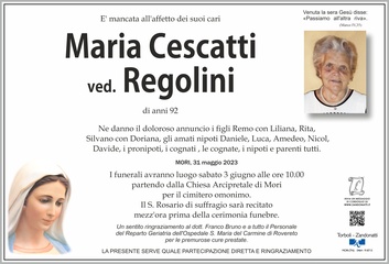 Cescatti Maria ved. Regolini