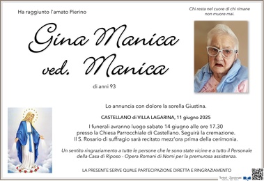 Manica Gina ved. Manica