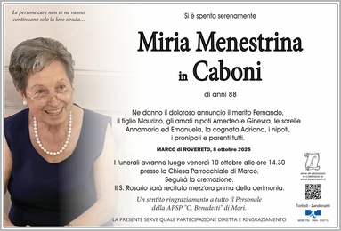 Menestrina Miria in Caboni