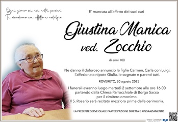 Manica Giustina ved. Zocchio