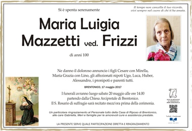 Mazzetti Maria Luigia ved. Frizzi