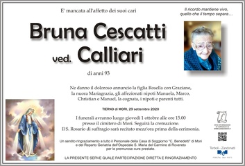 Cescatti Bruna ved. Calliari