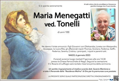 Menegatti Maria ved. Tonelli