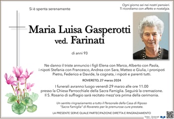 Gasperotti Maria Luisa ved. Farinati