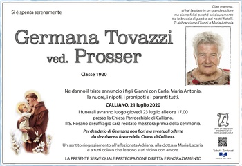 Tovazzi Germana ved. Prosser