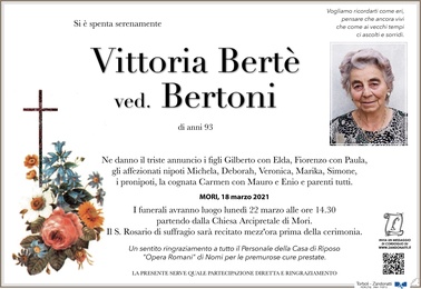 Bertè Vittoria ved. Bertoni
