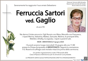 Sartori Ferruccia ved. Gaglio