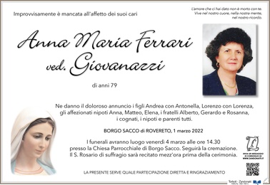 Ferrari Anna Maria ved. Giovanazzi