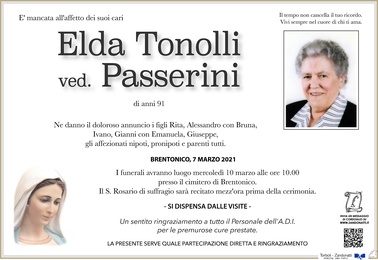 Tonolli Elda ved. Passerini