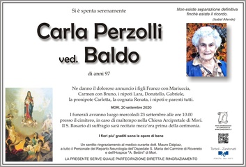 Perzolli Carla ved. Baldo