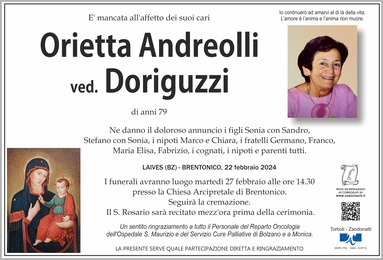 Andreolli Orietta ved. Doriguzzi