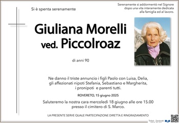 Morelli Giuliana ved. Piccolroaz