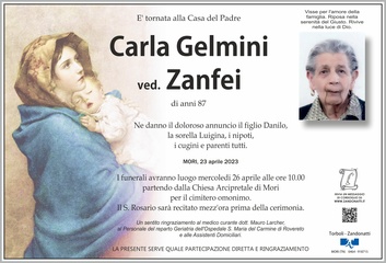 Gelmini Carla ved. Zanfei