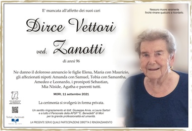 Vettori Dirce ved. Zanotti