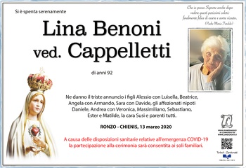 Benoni Lina ved. Cappelletti