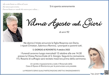 Agosto Vilma ved. Giori