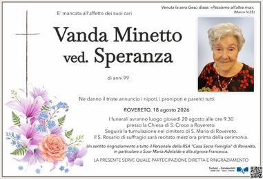 Minetto Vanda ved. Speranza