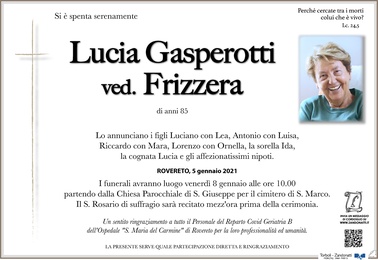 Gasperotti Lucia ved. Frizzera