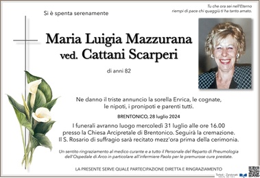 Mazzurana Maria Luigia ved. Cattani Scarperi