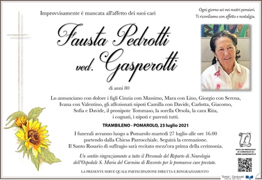 Pedrotti Fausta ved. Gasperotti