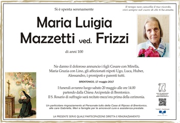 Mazzetti Maria Luigia ved. Frizzi