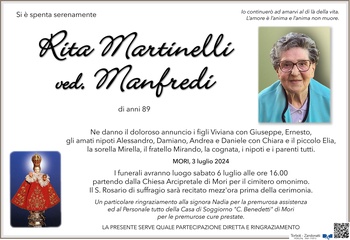 Martinelli Rita ved. Manfredi