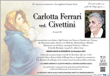 Ferrari Carlotta ved. Civettini