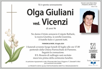 Giuliani Olga ved. Vicenzi