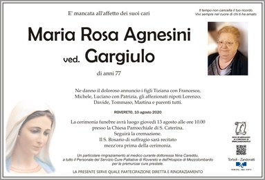 Agnesini Maria Rosa ved. Gargiulo