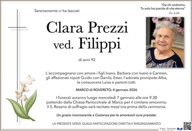 Prezzi Clara ved. Filippi