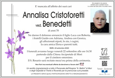 Cristoforetti Annalisa ved. Benedetti