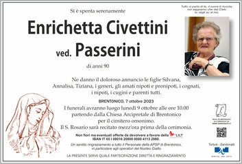 Civettini Enrichetta ved. Passerini